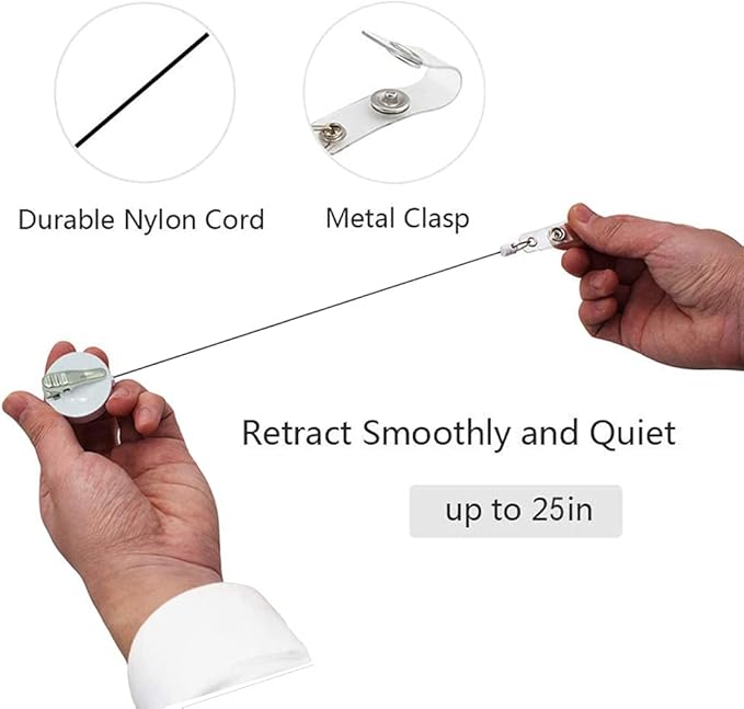 Retractable Badge Reel, Badge Holder with Alligator Clip, Cute Badge Clip on ID Name Card Holders for Nurse Doctor and Office (3Pack Watercolor Marble)