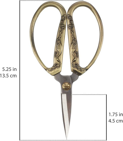 JubileeYarn Crane Motif Small Embroidery Craft Scissors - Bronze - 3 Scissors