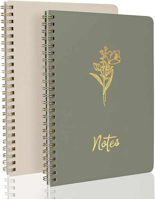 Notebook for Women, 2 Pack Spiral Notebooks – Aesthetic College Ruled Notebook, Journaling Notebooks for Writing, Bible Journal, Office Supplies for Women, Prayer Journal for Women, Perfect Notebooks for School and Work