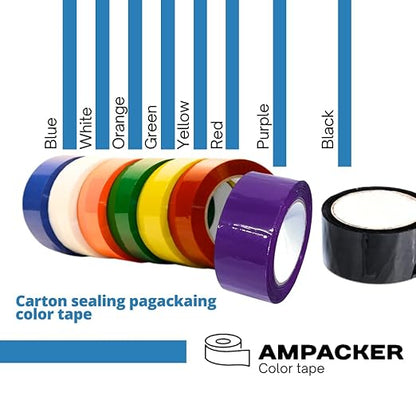 Heavy Duty Packaging Color Tape for Shipping,Packing and Moving 2" Wide x 2.0 Mil Thick -110 Yrd Roll -Acrylic Adhesive Tape for Box Sealing. (1 Roll, Orange, 2" Wide x 110 yds)