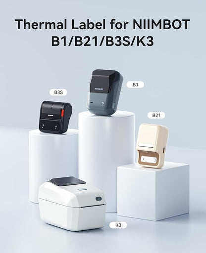 3 Rolls Labels for NIIMBOT B1 B21 B3S K3 Label Maker, 2'' x 1.18'' (50x30mm) Printer Labels, Food Labels for Jars, Personalized Editable Labels for Home/School/Office