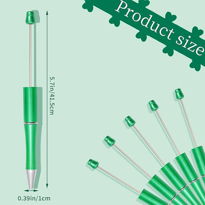 jiebor 30Pcs Christmas Beadable Pens Plastic Bead Pen Black Ink Ballpoint Pens DIY Pens Cute Cool Pens for Christmas Students Teacher Gift Office Supplies