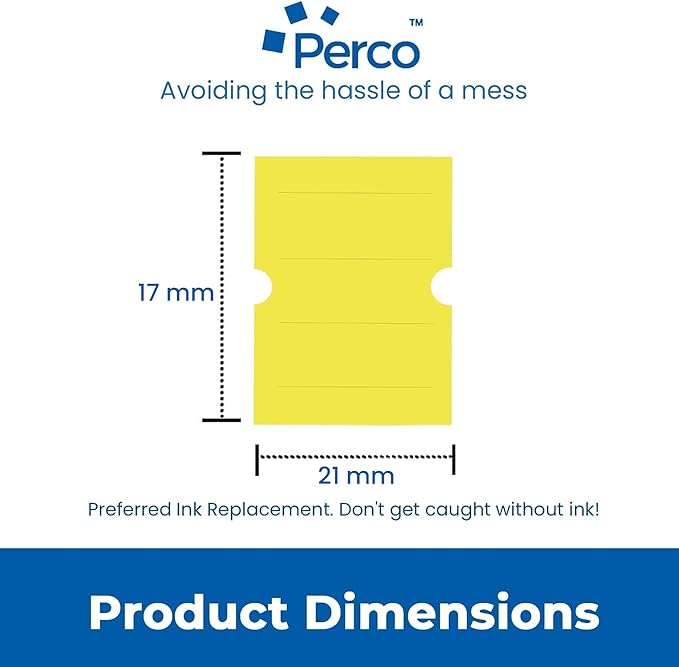 Perco 2 Line Yellow Labels - 80 Rolls, 10 Sleeves, 80,000 Blank Price and Date Gun Labels for Perco 2 Line Price and Date Guns - Made in USA