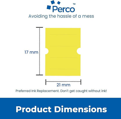 Perco 2 Line Yellow Labels - 80 Rolls, 10 Sleeves, 80,000 Blank Price and Date Gun Labels for Perco 2 Line Price and Date Guns - Made in USA