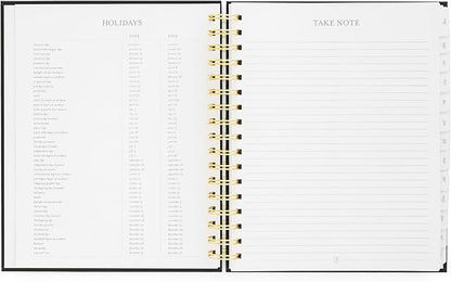 2024-2025 Sugar Paper Academic Signature Spiral Planner, Black, Monthly and Weekly Planning