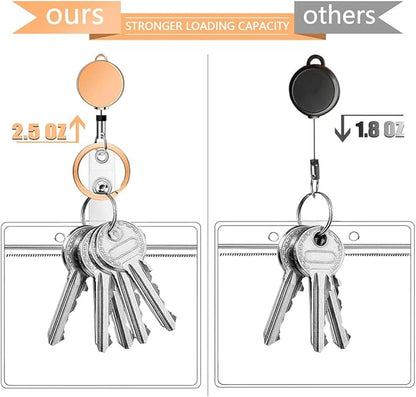 2PCS Retractable Lanyards for ID Badges and Keys, Cute Breakaway Teacher Lanyard with Badge Holders and Reels, Silicone Beaded Lanyard for Women, Nurses, Office with 4 Waterproof Card Holders