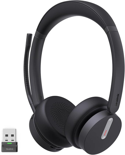 Yealink BH70 Teams Wireless Headset with Mic, Bluetooth Headsets for Work, Long Battery Life of 35h Talking, 147g Lightweight for All-Day Wearing, with 3 Noise Cancelling Microphone for Clear Calls
