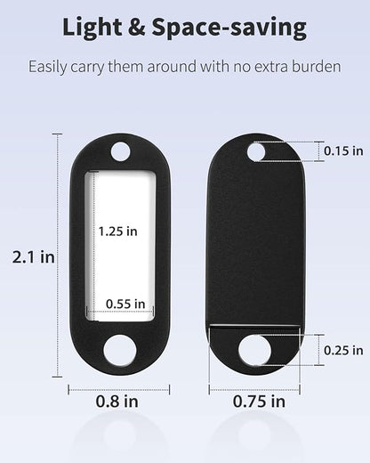 Uniclife 40 Pieces Key Tags 2 Inch Soft Plastic Key Chain Tags with Blank Paper Labels Clear Windows Protective Films and Split Rings Flexible Item Identifiers, Black
