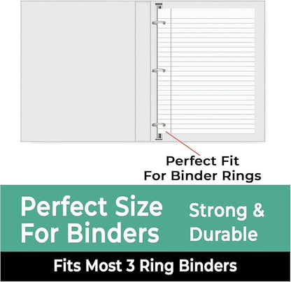 Bulk Loose Leaf Paper, 7200 Sheets, College Ruled Paper, Bulk Filler Paper for Office, 8 x 10.5", 3 Hole Punched, 56 Gsm Thick Paper, 48 Pack, 150 Sheets/Pack, Bulk Notebook Paper for School