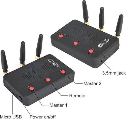Came-TV Kuminik8 1.9GHz Wireless Intercom Headsets System Full Duplex Noise Cancellation Zero Latency 1500ft Single-Ear Headset for 7 People Team Communication