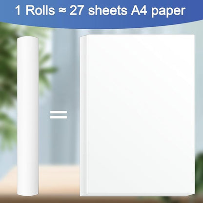Potanro Thermal Printer Paper A4 Printing Paper Quick-dry Thermal Paper 8.3''x23'' Thermal for Portable Printer(6 Rolls)
