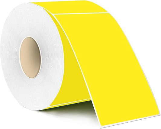 Colored Labels Stickers 3 x 5 Inch, Removable Rectangular Moving Labels, Large Color Coding Labels Moving Stickers- 200 Pack/Yellow
