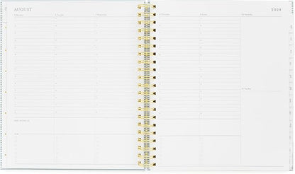 2024-2025 Sugar Paper Academic Large Weekly Spiral Planner, Blue Stripe, August 2025 - July 2024, Daily, Weekly, Monthly Formats, Hourly Planning