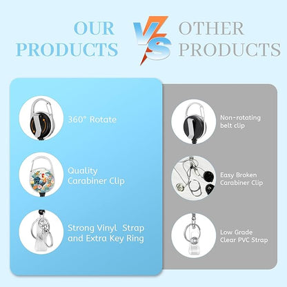 Lanyards for Id Badges, Chicken Floral Badge Holder with Retractable Reel Clip, Cute Work Name Tags Keychain Lanyard ID Card Protector Cover Case for Women Teacher Nurse Doctor Office