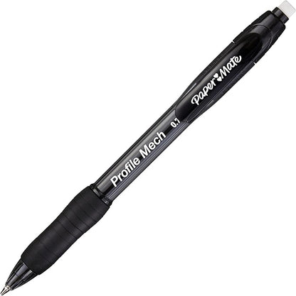 Paper Mate Profile Mech Mechanical Pencil 0.7mm, #2 Pencil Lead, Great for Office Supplies, Classroom Supplies, Drawing Pencils, Sketching Pencils, Black, 12 Count