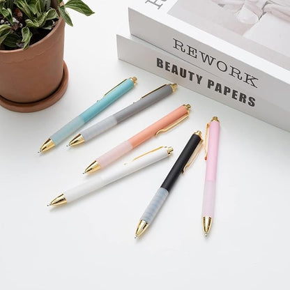 Pens, Pens Fine Point Smooth Writing Pens, Personalized Ballpoint Pens Bulk, Flair Colorful Pens, Black Ink 1.0 mm Journaling Pen, Office Supplies for Women & Men, Note Taking(6-pack)