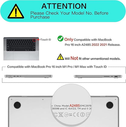 Compatible with MacBook Pro 16-inch Hard Protective Shell Cace and Keyboard Cover ( A2485, M1 Pro/Max, 2021 Release ) - Palm Tree Against Blue Sky