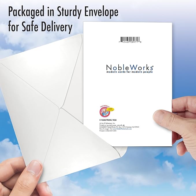 NobleWorks, Funny Birthday Paper Card with 5 x 7 Inch Envelope (1 Card) Bday Questioning Humanity C10807BDG
