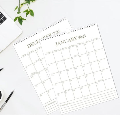2025 Wall Calendar - 18 Months Calendar from January 2025 - June 2026, Calendar 2025-2026 with Thick Paper, 8.5" x 11", Vertical Calendar, Golden