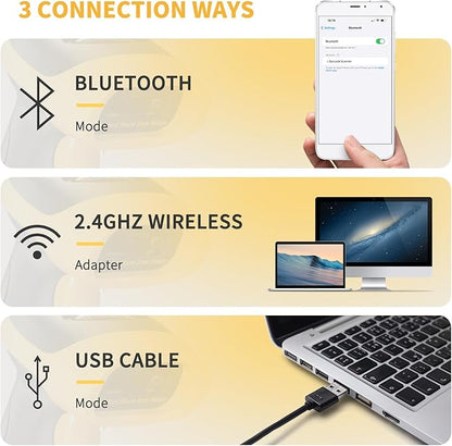 NetumScan Bluetooth QR Barcode Scanner, 3 in 1 Automatic Wireless 1D 2D Barcode Reader USB Image Code Scanner for Store, Warehouse POS, Computer, Tablet, iPad, iPhone, Android