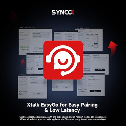 EACHSHOT SYNCO XTalk XPRO2 2.4GHz Wireless Headset Intercom System 2 Person Team Communication 500m Operating Range with Ai Noise Cancellation for Movie Shoot Live Show Stage Performance