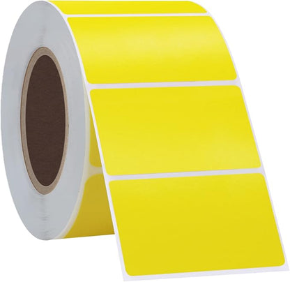 Hybsk 2.25x1.25 inch Color Direct Thermal Labels for Shipping, Barcodes, Address, Compatible with Rollo Label Printer & Zebra Desktop Printers(2.25"x1.25",Yellow)
