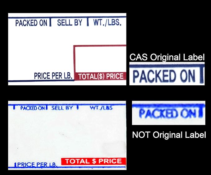 LST-8040 Printing Scale Label, All RED Letters, 58 x 60 mm, UPC 12 Rolls