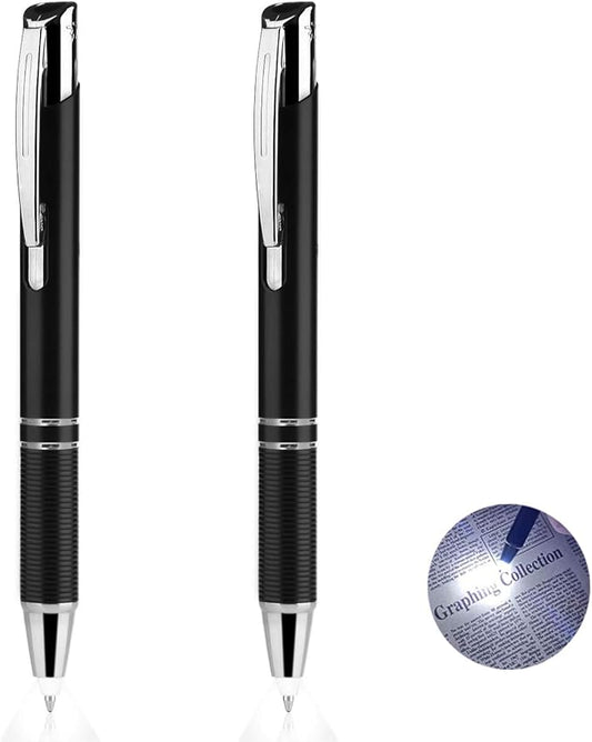 Penyeah Pen with Light, Pen Light Flashlight, Lighted Tip Pen Light for Nurses, LED Lighted Pen for Writing in The Dark 2pack - White