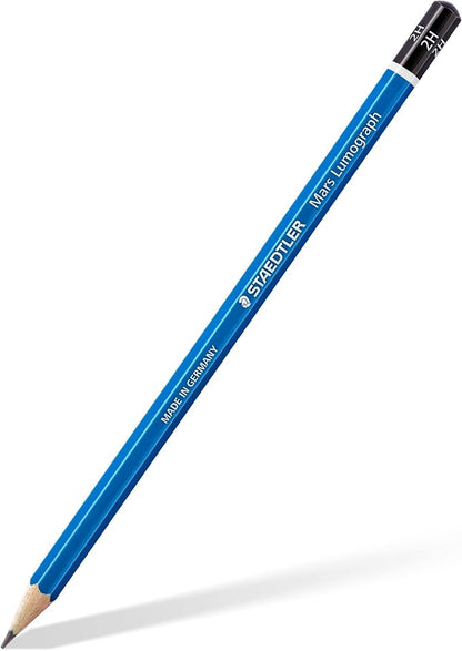 STAEDTLER Mars Lumograph 2H Graphite Art Drawing Pencil, 6 Pencils