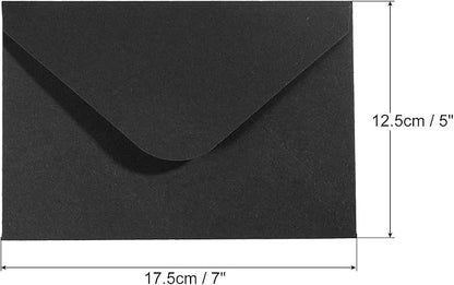 PATIKIL Mini Envelopes, 50 Pack Gift Cards Business Cards Envelope for Invitation Graduation, Black