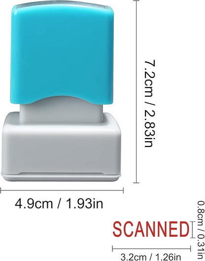 WAFJAMF Scanned Stamps–Message Stamp Pre-Inked Office Stamp Refillable Red Ink Preinstalled-Medium
