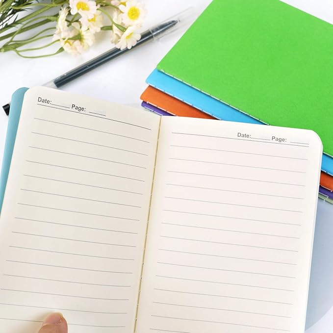 Gwybkq Small Lined Notepads Bulk 60 Pack Mini Journal Pocket Notebooks Set Colorful Cover Notebooks for Kids 3.5 x 5.5 Inches, 30 Sheets/60 Pages