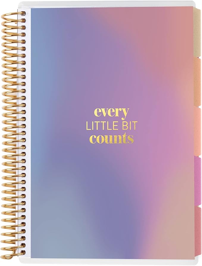 A5 Coiled 12 Month Calendar Budget Book & Financial Budget Tracker. Debt Track, Expense Planner, Spending Summary With Stickers & Quote Sheet by Erin Condren