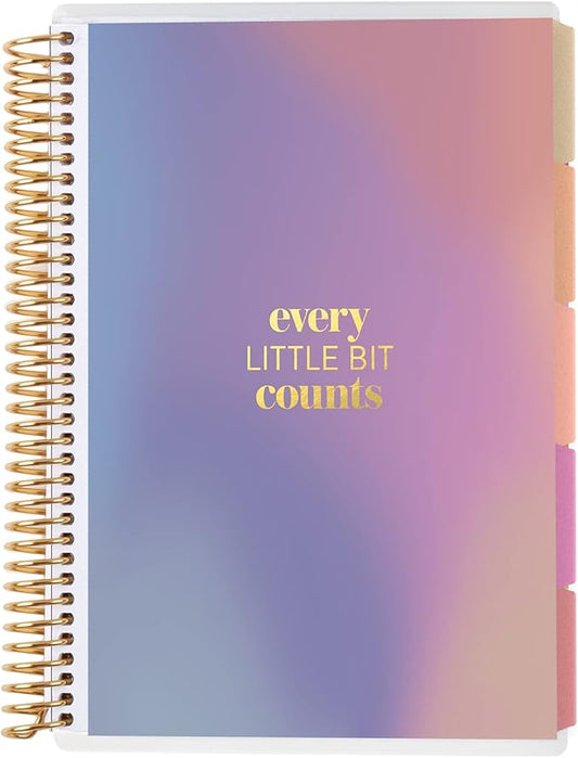 A5 Coiled 12 Month Calendar Budget Book & Financial Budget Tracker. Debt Track, Expense Planner, Spending Summary With Stickers & Quote Sheet by Erin Condren