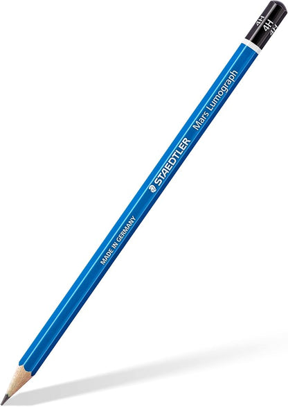 STAEDTLER Mars Lumograph 4H Graphite Art Drawing Pencil, 6 Pencils