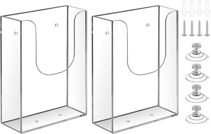 zavekia Brochure Holder, 4 x 6 Inches Brochure Holder Wall Mount Literature Holder Clear Flyer Holder Wall Mounted (2 pack)