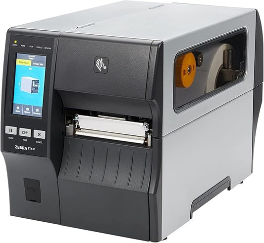 Zebra ZT411 203 DPI | Thermal Transfer & Direct Thermal | ZT41142-T010000Z Industrial Printer | Width 4 Inches Features Serial, USB, Ethernet, and Bluetooth Connectivity | Includes Jetset Software