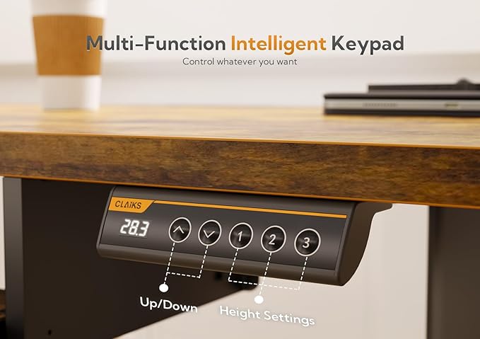 Standing Desk with Keyboard Tray, Standing Desk Adjustable Height, Raising Desks for Home Office and Computer Workstation, 55 Inches, Rustic Brown