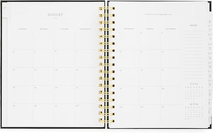 2024-2025 Sugar Paper Academic Signature Spiral Planner, Black, Monthly and Weekly Planning