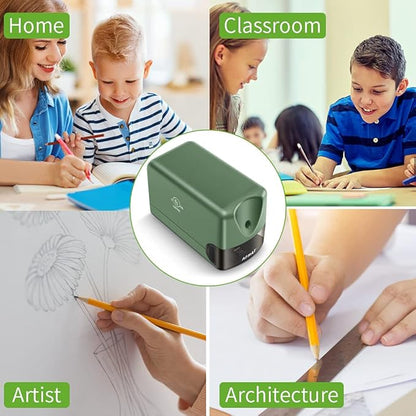Electric Pencil Sharpener Heavy Duty, AFMAT for Classroom, UL Listed Plug in Pencil Sharpener for 6.5-8mm No.2/Colored Pencils, w/Upgraded Helical Blade(Sharpen 10000 Times)