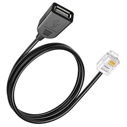 RJ116p4c Male to USB Female, RJ11 to USB Modem Adapter, Used for Telephone Interface Testing Connectors, Telephone Communication, Fax Machines, Modem Adapters (RJ11 to USB 30cm)