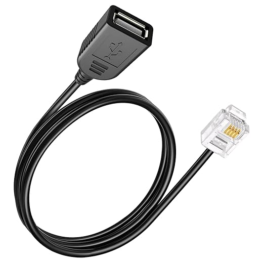 RJ116p4c Male to USB Female, RJ11 to USB Modem Adapter, Used for Telephone Interface Testing Connectors, Telephone Communication, Fax Machines, Modem Adapters (RJ11 to USB 30cm)