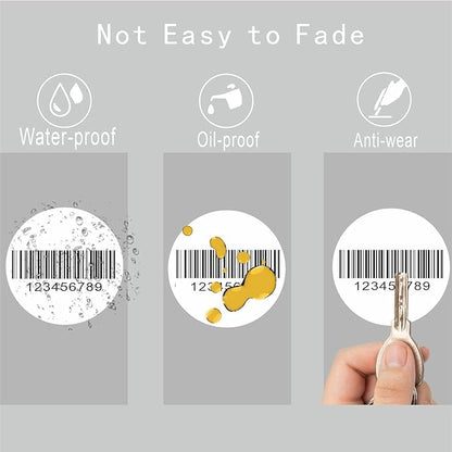 Hybsk 2 inch Circle Color Direct Thermal Stickers Shipping Labels for Barcodes,Name Tag,DIY Logo Design,QR Code,Inventory– Compatible with Zebra,Rollo and More-750 pcs (2 inch,White)