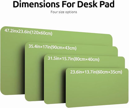 YSAGi Leather Desk Protector, Office Mat, Large Mouse Mat, Non-Slip PU Leather Blotter, Laptop Desk Pad, Waterproof Writing Pad for Office and Home (Leaf Green, 47.2" x 23.6")