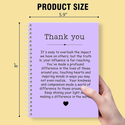 Thank You Purple Hardcover 160 Pages Spiral Notebooks, Funny Thank You Gifts for Women Men Coworkers Leader Mentor, Appreciation Gifts for Employees, Thanksgiving Gifts for Colleagues Leaders