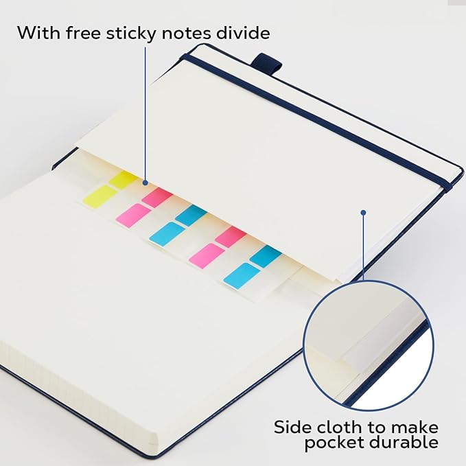 Notebook Journals for Writing Women/Men, 320 Pages Thick Daily Journal Notebooks with 100Gsm Lined Paper, Hardcover Notebook College Ruled for Work School, Faux Leather, A5 (5.7'' X 8.4'') ,