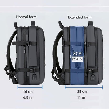 Travel Backpack for Women, Business Anti Theft Water Resistant Durable Scalable Laptop Backpack with USB Charging Port, 17 Inch Computer Bag Rucksack Casual Daypacks, Gifts for Men & Women, Black