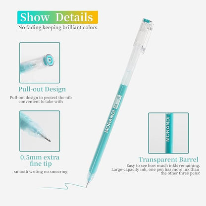 0.5mm Journal Colouring Pens, Assorted Rainbow Colors Pens Set of 9 for Adults Journal Coloring Calligraphy,Made for Everyday Writing, Journals,Drawing,Coloring Books (Highlights Color)