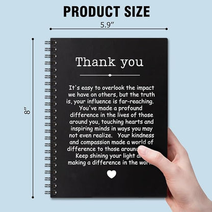 Thank You Hardcover 160 Pages Spiral Notebooks, Funny Thank You Gift for Women Men Coworkers Leader Mentor, Appreciation Gifts for Employees, Thanksgiving Gifts for Colleagues Leaders