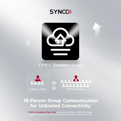 EACHSHOT SYNCO XTalk X2 2.4GHz Wireless Headset Intercom System Random Master Device 350m Operating Range for Movie Shoot Live Show Stage Performance Real-time Monitoring (2Pcs)
